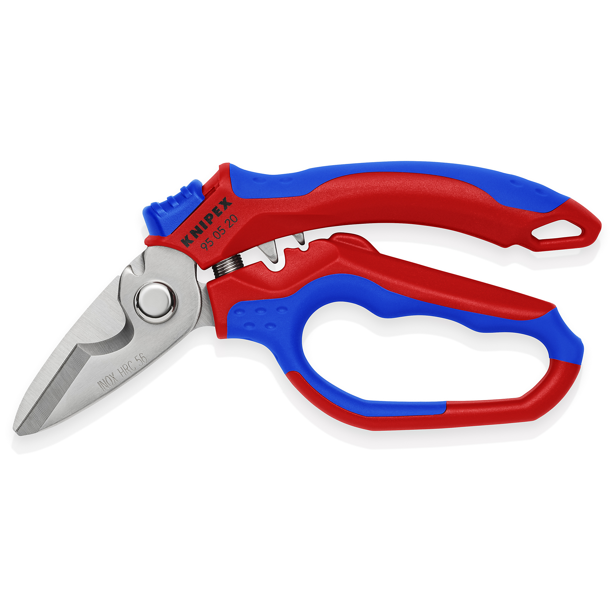 KNIPEX Angled Electricians' Shears - 6.25in. Blade, Stainless Steel, Comfort Grip, Model# 95 05 20 US